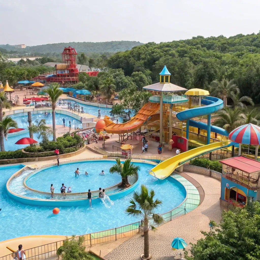 A colorful and exciting water park